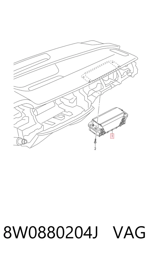 Подушка безпеки, пасажирська, AIRBAG 8W0880204J VAG