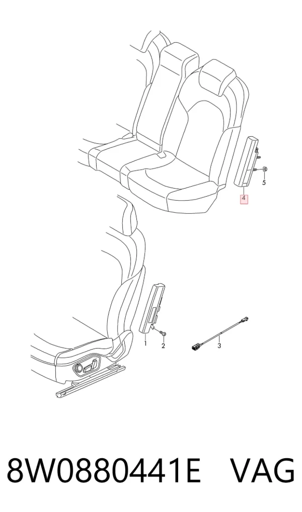 Подушка безпеки AIRBAG спинки сидіння, лівого 8W0880441E VAG