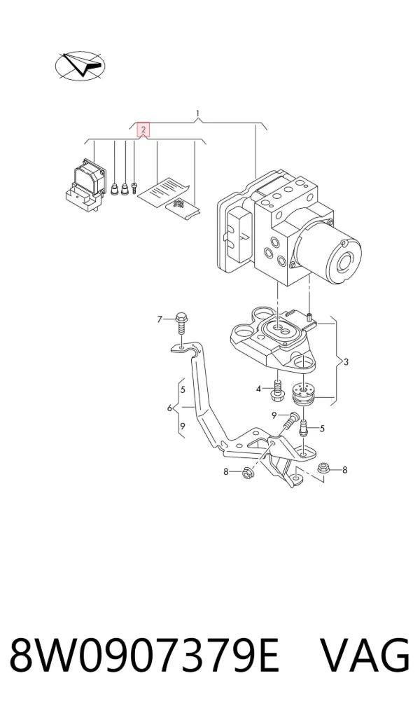Модуль керування (ЕБУ) АБС (ABS) 8W0907379E VAG