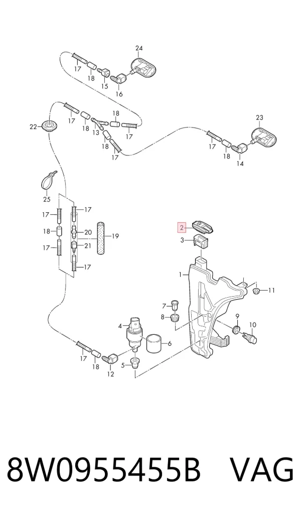 Кришка бачка омивача 8W0955455B VAG