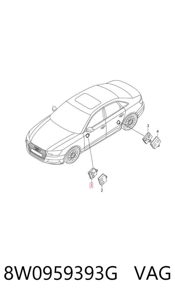 Блок комфорту передніх дверей 8W0959393G VAG
