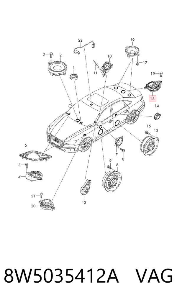 Динамік передньої двері 8W5035412A VAG