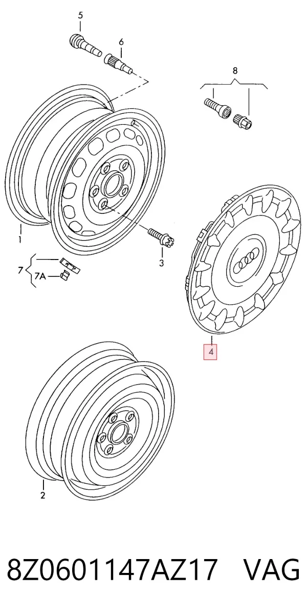 Ковпаки 8Z0601147AZ17 VAG
