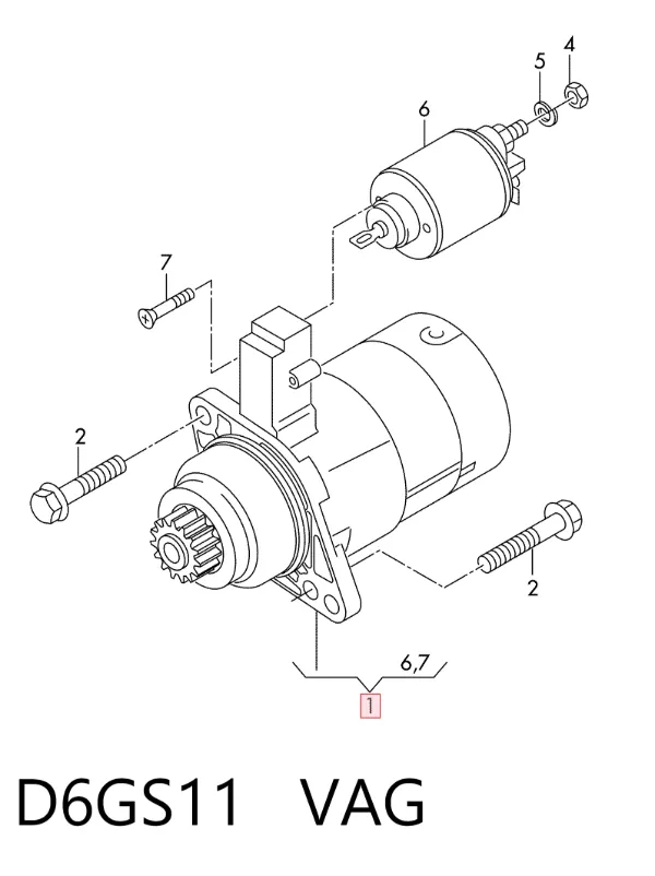 Стартер D6GS11 VAG