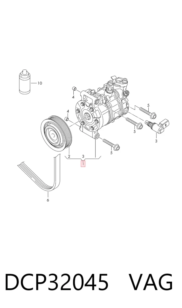 Компресор кондиціонера DCP32045 VAG