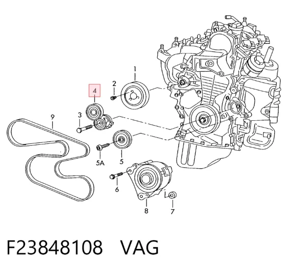 Натягувач приводного ременя F23848108 VAG