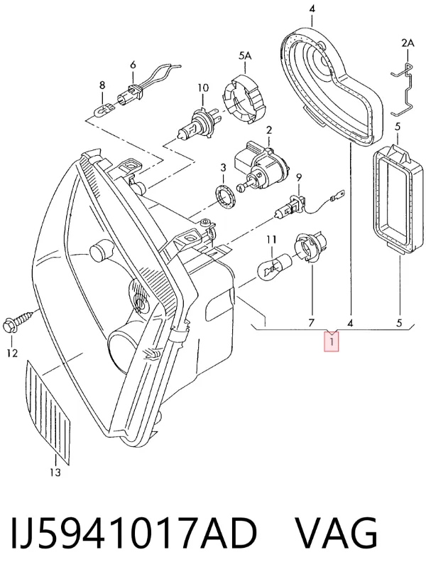 Фара права IJ5941017AD VAG
