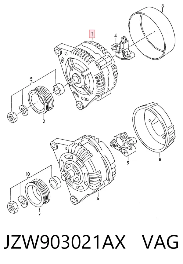 Генератор JZW903021AX VAG