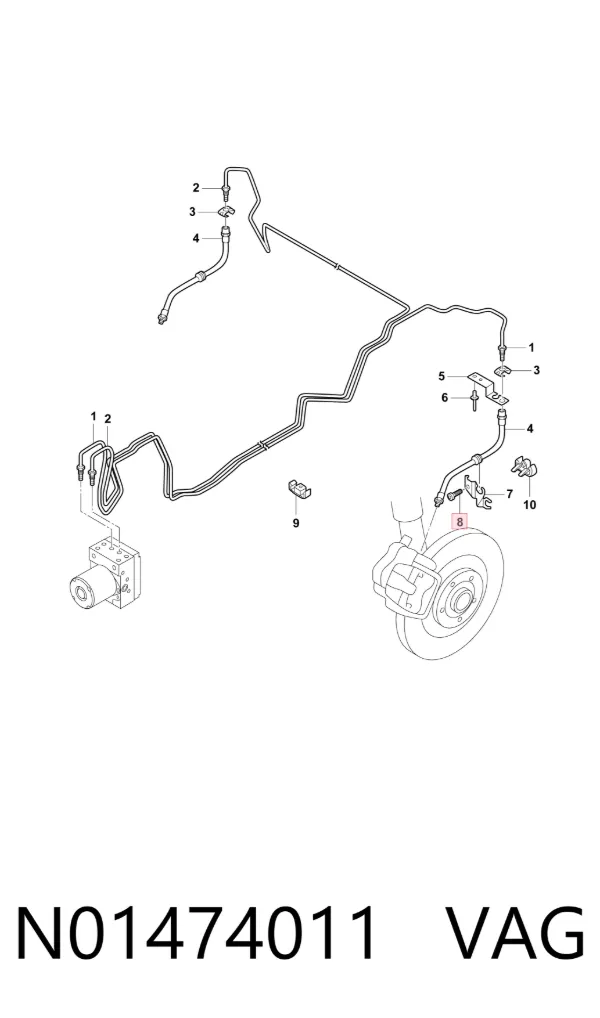 Супорт задній правий N01474011 VAG