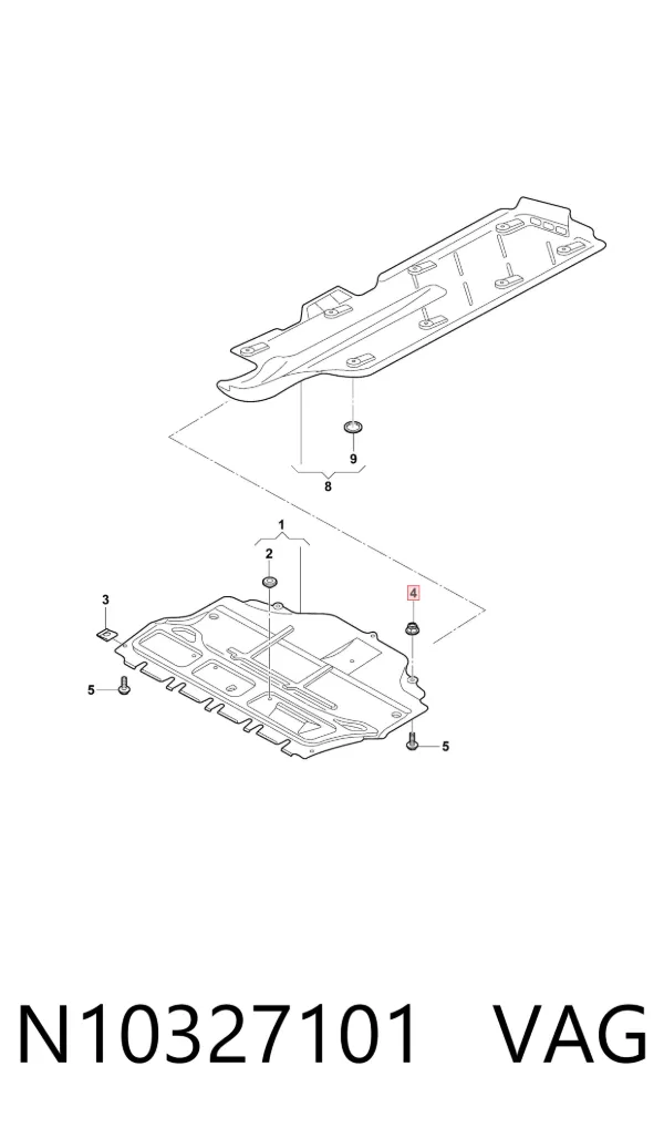 Кліпса захисту днища N10327101 VAG