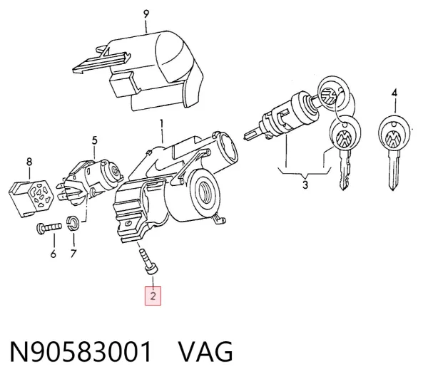 Болт замка запалювання N90583001 VAG