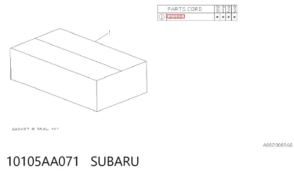 Комплект прокладок 10105AA071 Subaru