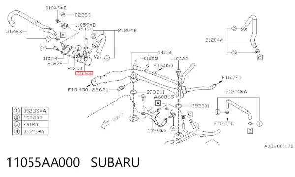 Корпус термостата 11055AA000 Subaru
