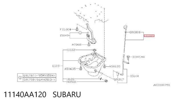 Масляний щуп 11140AA120 Subaru