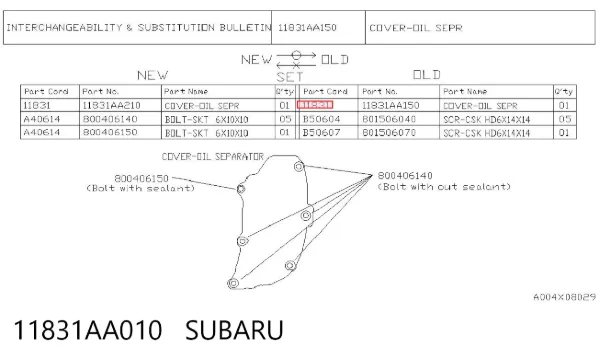  11831AA010 Subaru