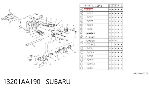 Клапан впускний 13201AA190 Subaru