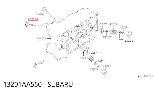 Клапан впускний 13201AA550 Subaru
