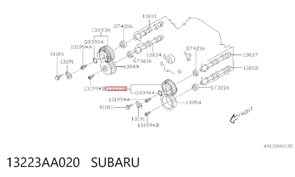 Зірка-шестерня розподільного валу двигуна, впускного лівого 13223AA020 Subaru