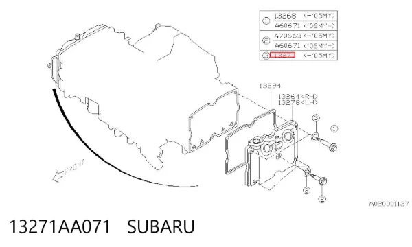 Болт клапанної кришки ГБЦ 13271AA071 Subaru