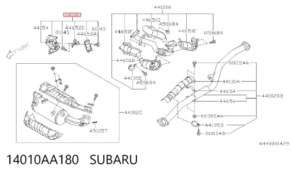 Колектор випускний, правий 14010AA180 Subaru