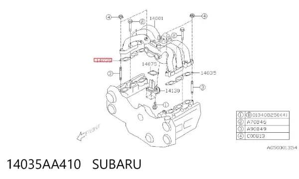 Прокладка впускного колектора 14035AA410 Subaru
