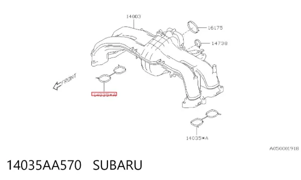 Прокладка впускного колектора 14035AA570 Subaru