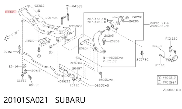 Підрамник передній 20101SA021 Subaru