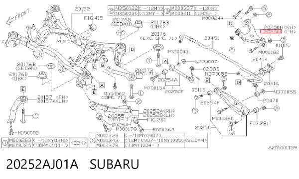  20252AJ01A Subaru