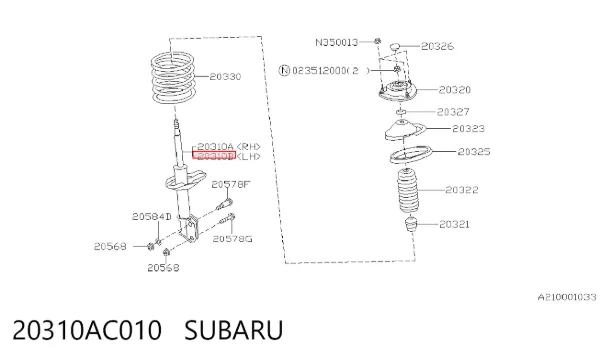 Амортизатора передній лівий 20310AC010 Subaru