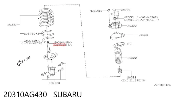 Амортизатора передній лівий 20310AG430 Subaru