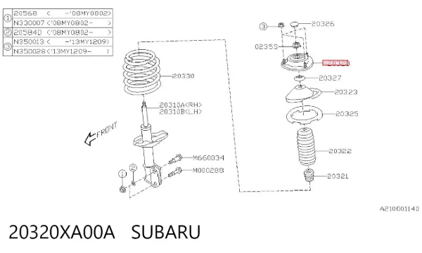 Опора амортизатора переднього 20320XA00A Subaru