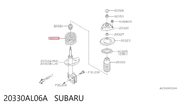 Пружина передня 20330AL06A Subaru