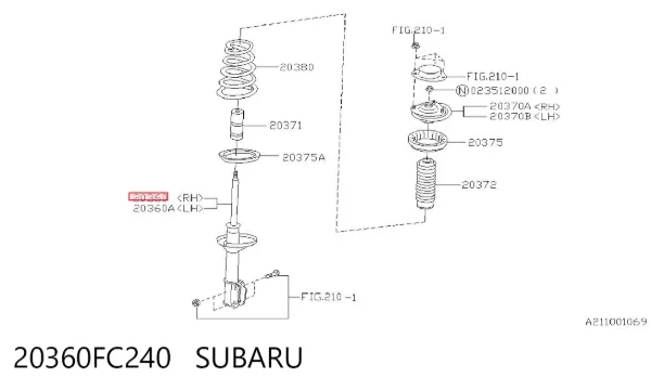 Амортизатор задній 20360FC240 Subaru