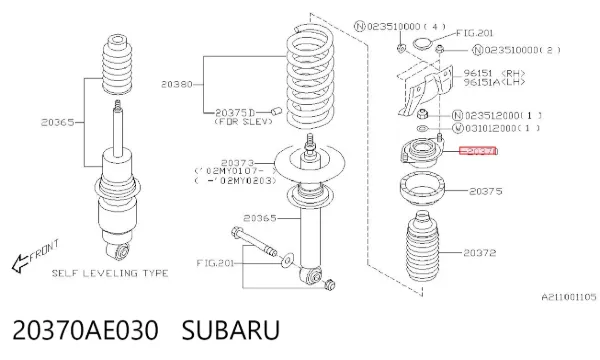 Опора амортизатора заднього 20370AE030 Subaru