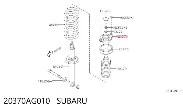 Опора амортизатора заднього Subaru Outback III