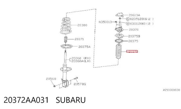 Відбійник заднього амортизатора Subaru Legacy I