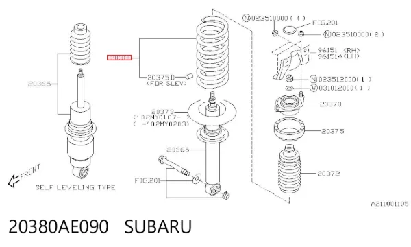 Задні пружини 20380AE090 Subaru