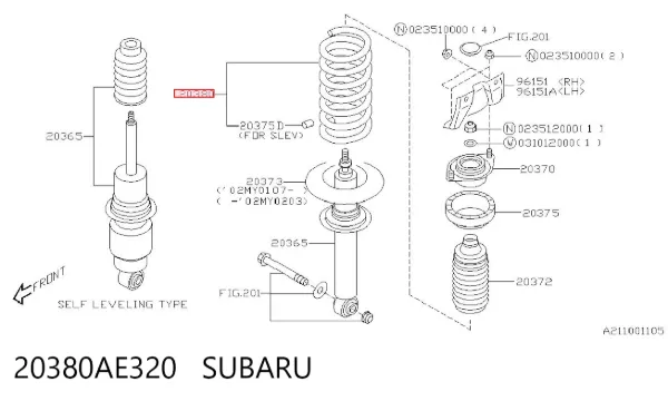 Задні пружини 20380AE320 Subaru