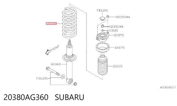 Задні пружини 20380AG360 Subaru