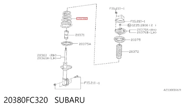 Задні пружини 20380FC320 Subaru