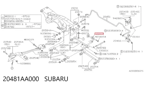 Стійка стабілізатора заднього 20481AA000 Subaru