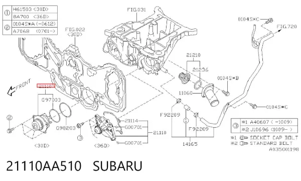 Помпа Subaru Tribeca 