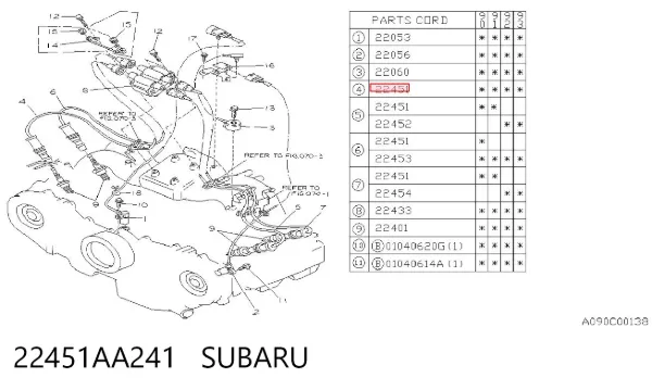 Високовольтні дроти 22451AA241 Subaru