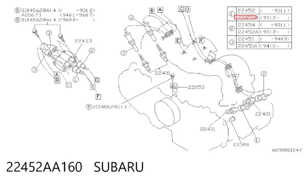 Високовольтні дроти 22452AA160 Subaru