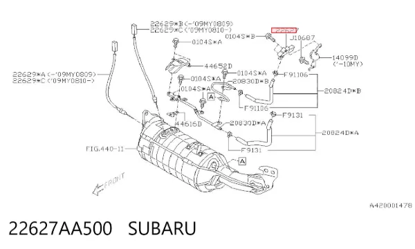 Датчик тиску вихлопних газів 22627AA500 Subaru