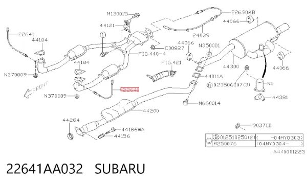 Лямбдазонд, датчик кисню до каталізатора 22641AA032 Subaru