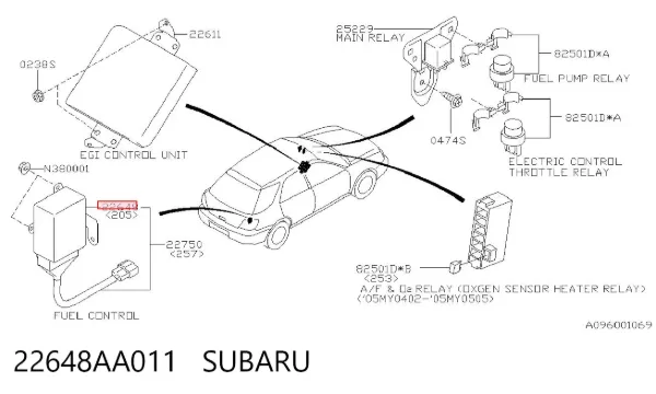 Модуль керування (ЕБУ) паливним насосом 22648AA011 Subaru