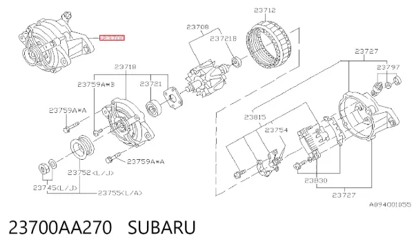 Генератор 23700AA270 Subaru