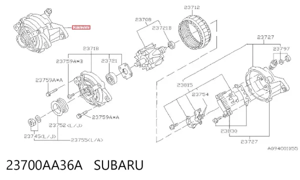 Генератор 23700AA36A Subaru