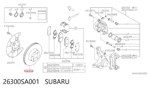 Гальмівні диски передні 26300SA001 Subaru